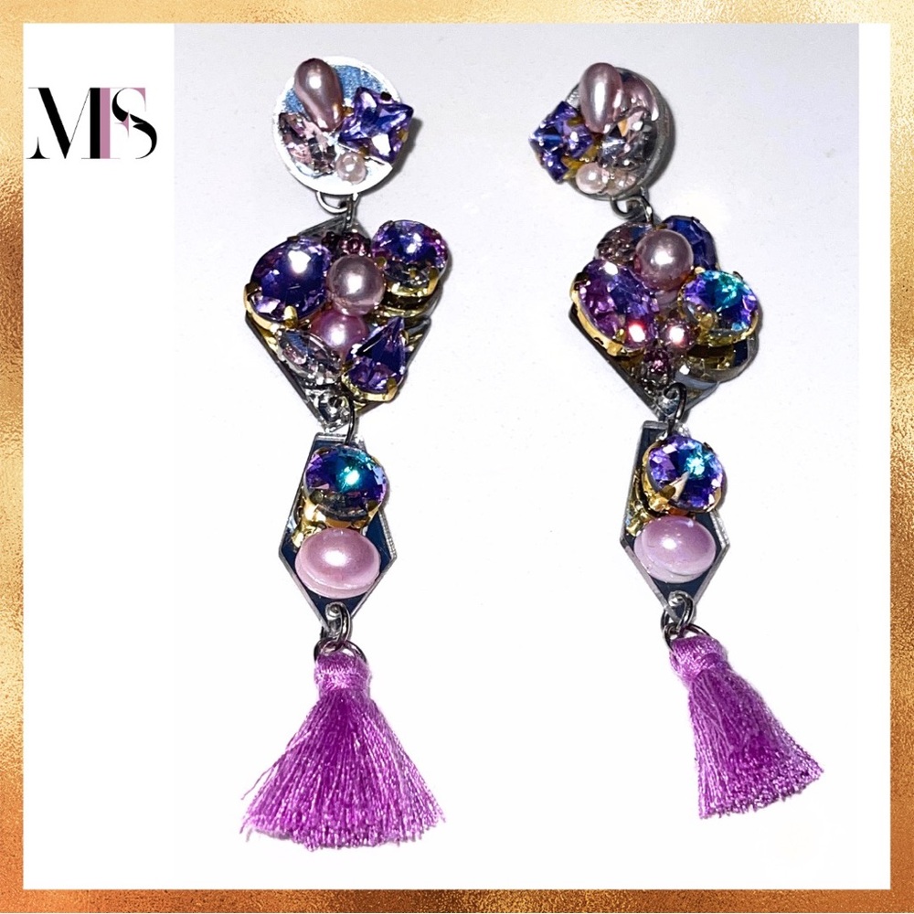 Upcycled mirrored earrings by Miami Fashion Spotlight | NWOT